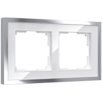 Рамка на 2 поста Werkel Baguette (белый/серебро) W0022850