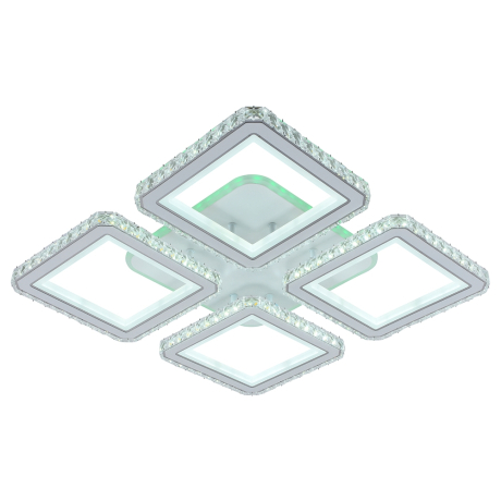 Светодиодная диммируемая люстра с ПДУ Profit Light 8048/4 WHT 240W+10W RGB 