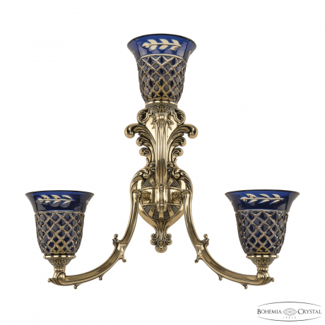 Бра Bohemia Ivele Crystal 7211B15/2+1/210 GB P2 U Amber-Blue/H-1J 