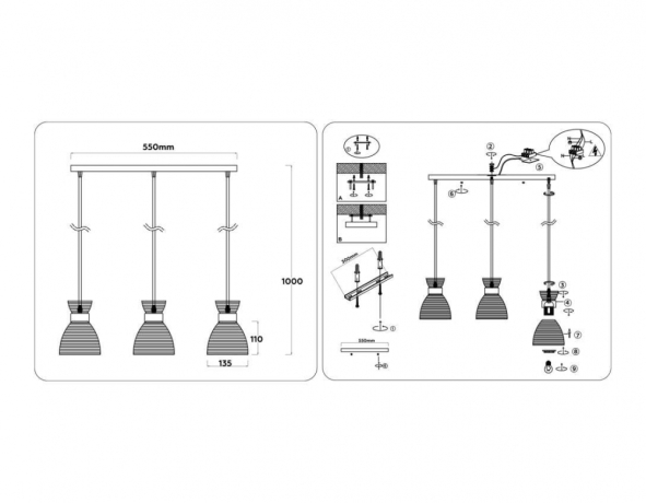 Подвесной светильник Ambrella Light TR TR3407 