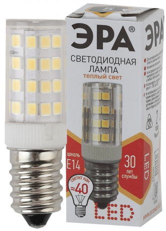 Лампа светодиодная ЭРА E14 5W 2700K прозрачная LED T25-5W-CORN-827-E14 Б0033030 