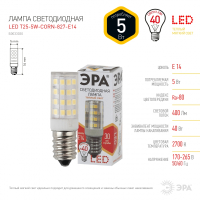 Лампа светодиодная ЭРА E14 5W 2700K прозрачная LED T25-5W-CORN-827-E14 Б0033030