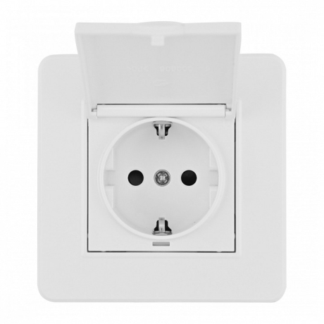 Розетка с заземлением и шторкой, с крышкой Arte Milano SET16-1 SET16-1-41-1 white