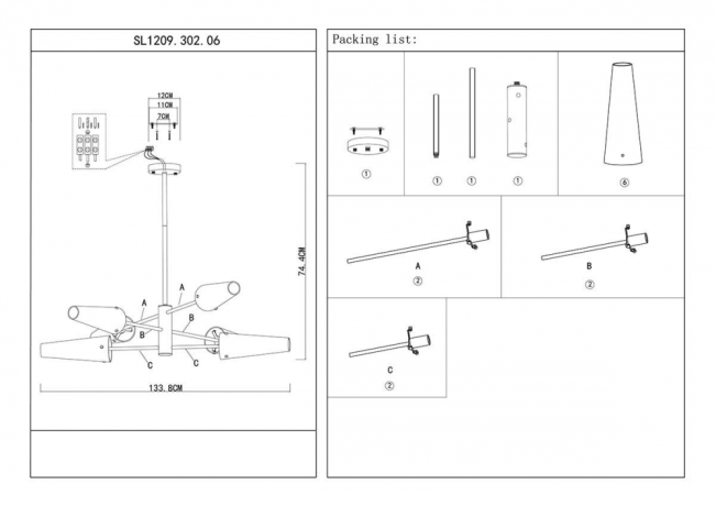 Люстра на штанге Morave St Luce SL1209.302.06 