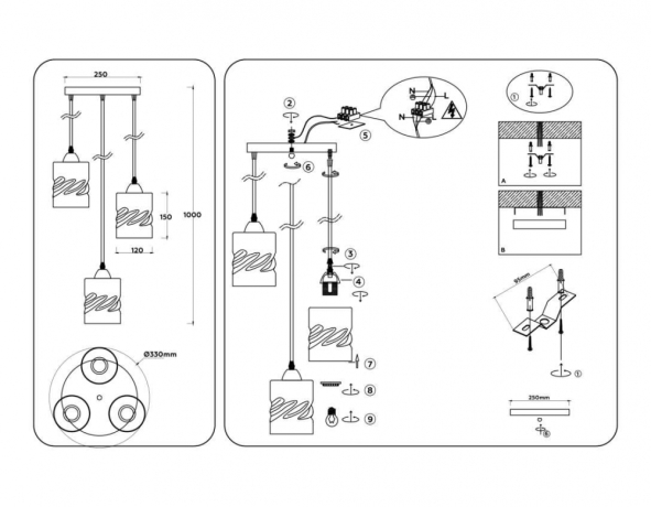 Подвесной светильник Ambrella Light TR TR3410 