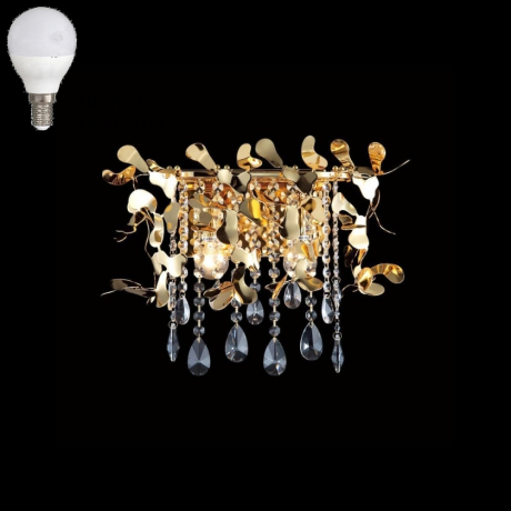 Бра с лампочками CRYSTAL LUX Romeo AP2 Gold+Lamps 