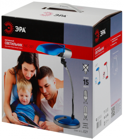 Настольная лампа ЭРА NE-301-E27-15W-S Б0004463 
