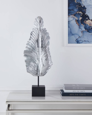 427079 Статуэтка Перо GIFU, L230, B100, H620, пластик, цвет серебряный, черный Eglo 