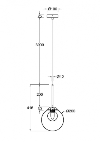 Подвесной светильник Maytoni MOD521PL-01G3 Basic form 