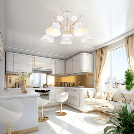 Люстра на штанге Eurosvet Apart 70114/5 белый (a047641) 