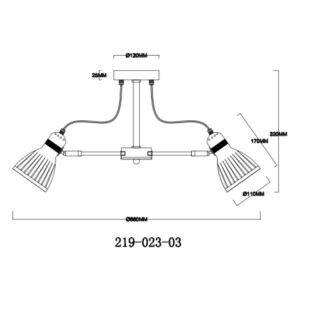 Люстра на штанге Velante с поддержкой Маруся 219-023-03-М 