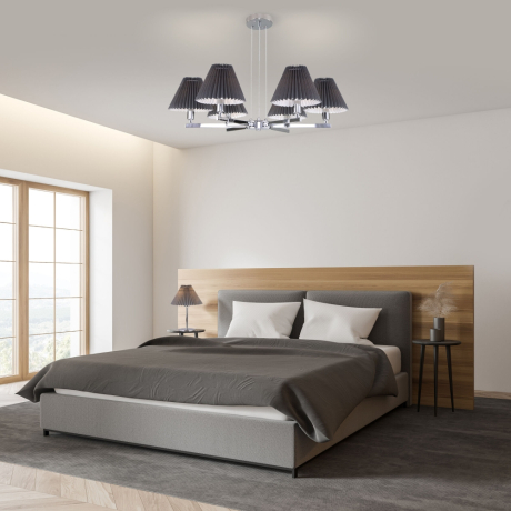 Подвесная люстра Peony Eurosvet 60136/6 хром/графит 