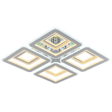 Светодиодная диммируемая люстра с ПДУ Profit Light 8882/4+4D CHR 208W+10W RGB 