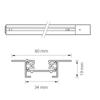 1м. Встраиваемый однофазный шинопровод Barra Lightstar 501018