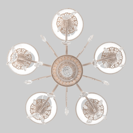 Подвесная люстра Eurosvet 10054/5 белый с золотом/прозрачный хрусталь Strotskis 