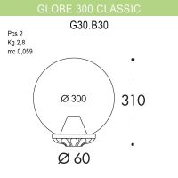 G30.B30.000.BXE27 Уличный светильник Fumagalli Globe 300 Classic
