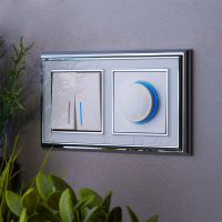 Выключатель  двухклавишный проходной с подсветкой (белый) Werkel W1122101