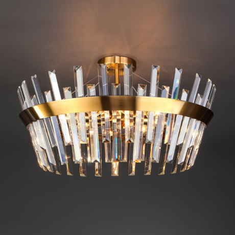 Потолочная люстра Eurosvet Steccato 10111/8 золотая бронза/прозрачный хрусталь Strotskis (a047843) 