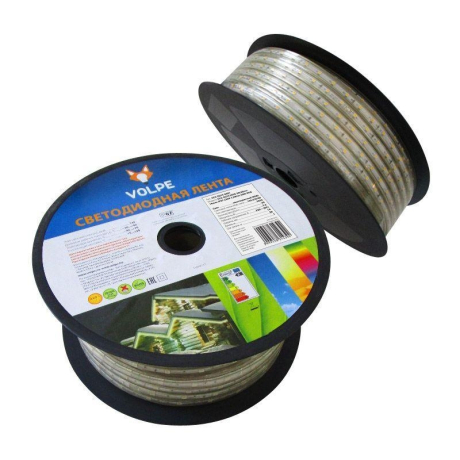 25м. Светодиодная лента RGB 2835, 7.2W, 220V, 30LED/m, IP67 Volpe ULS-Q215 5050-30LED-m-14mm-IP67-220V-7.2W-m-25M-RGB -(UL-00000865) 