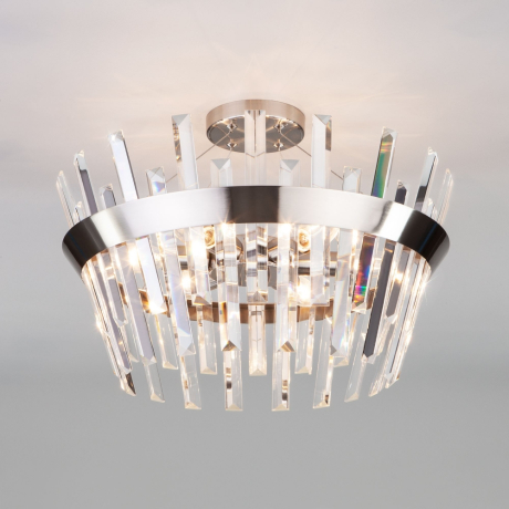 Светильник на штанге TK Lighting Steccato 10111/5 сатин-никель/прозрачный хрусталь Strotskis 