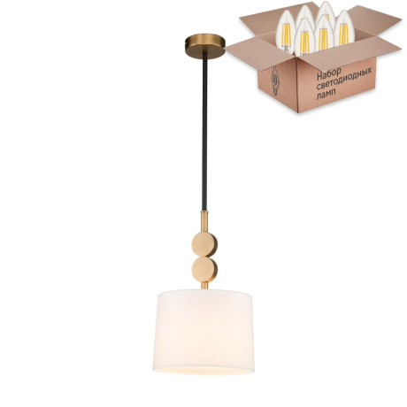 Подвесной светильник с лампочкой Favourite Roshe 2624-1P+Lamps E14 Свеча 