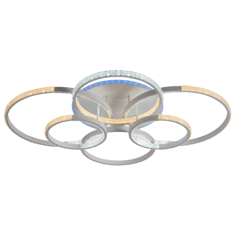 Светодиодная диммируемая люстра с ПДУ Profit Light 8047/6 WHT 212W+10W RGB 