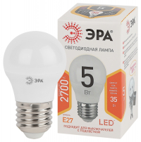Витринный образец!  <163065> Лампа светодиодная ЭРА E27 5W 2700K матовая LED P45-5W-827-E27 Б0028486