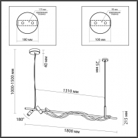 Подвесной светильник Odeon Light CORDA 4391/40L
