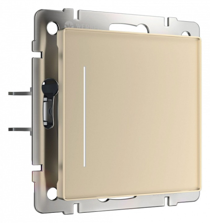 Выключатель сенсорый одноклавишный с подсветкой, без рамки Werkel шампань W4512011 