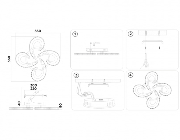 Потолочный светодиодный светильник с пультом Ambrella light ACRYLICA FA1702 