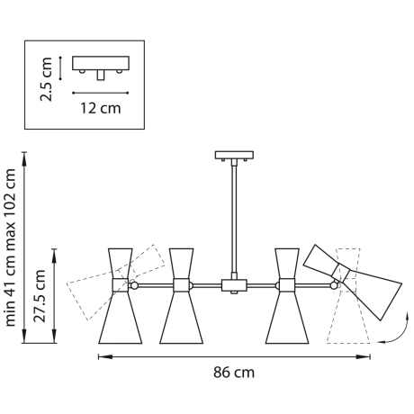 Люстра на штанге Lightstar Dumo 816081 