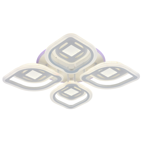 Светодиодная диммируемая люстра с ПДУ Profit Light  8439/4+4B WHT 200W+10W RGB 