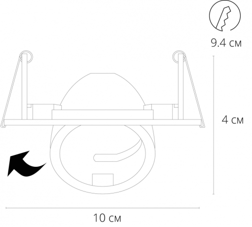 Комплект 5шт. Встраиваемый светильник Arte Lamp Accento A4009PL-1BK-5 
