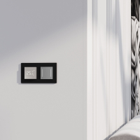 Сенсорный выключатель двухклавишный с подсветкой (серебряный) W4522006 Werkel