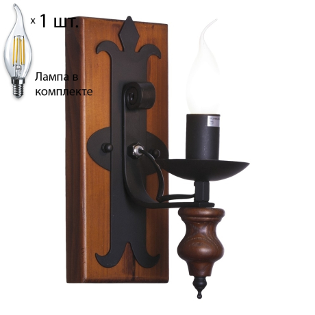 Бра с лампочкой Velante 586-701-01+Lamps E14 Свеча 