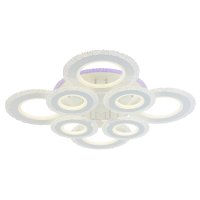 Светодиодная диммируемая люстра с ПДУ Profit Light 8081/4+4 WHT 288W+10W RGB