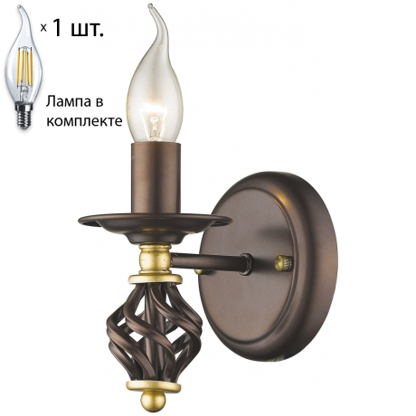 Бра с лампочкой Velante 536-721-01+Lamps E14 Свеча 