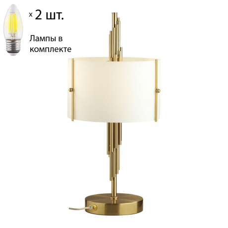 Настольная лампа Odeon Margaret с лампочками 5415/2T+Lamps E27 Свеча 