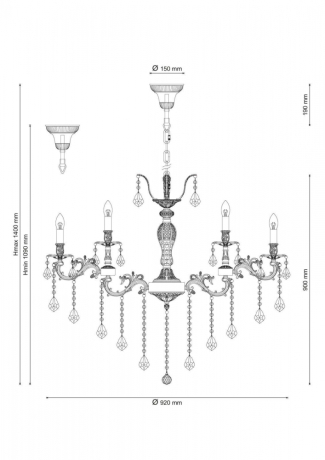 Подвесная люстра Lucia Tucci Barletta 122.12.6 Coffe Gold 