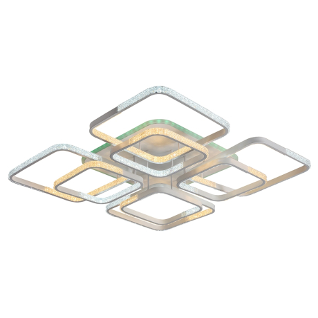 Светодиодная диммируемая люстра с ПДУ Profit Light 8026/4+4 WHT B 288W+14W RGB 