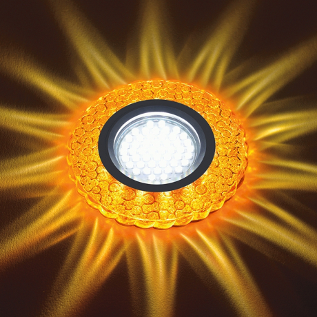 Встраиваемый светильник с LED подсветкой Fametto Luciole DLS-L140 Gu5.3 Glassy/Gold (UL-00003875) 