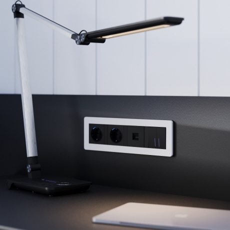 Рамка на 4 поста Split (белый/черный, soft-touch) W0043068 Werkel (a067991) 