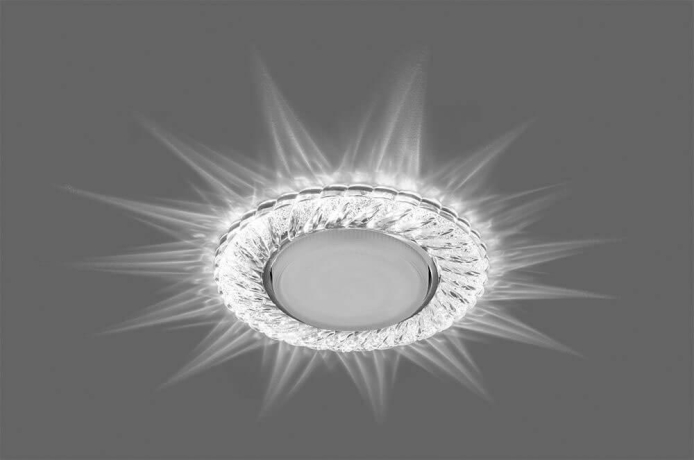 Светильник встраиваемый с белой LED подсветкой Feron CD4021 потолочный GX53 без лампы прозрачный 29474 