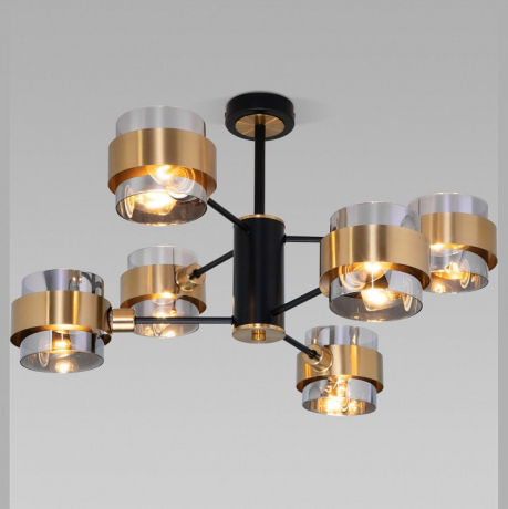 Люстра на штанге Eurosvet Arcada 70127/6 черный/дымчатый 