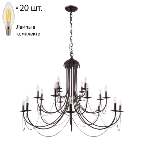 Подвесная люстра с лампочками F-Promo Plini 2590-20P+Lamps E14 Свеча 