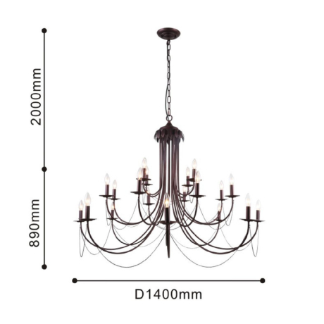 Подвесная люстра с лампочками F-Promo Plini 2590-20P+Lamps E14 Свеча 
