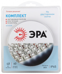 2835kit-4,8-60-12-IP65-6500-5m  ЭРА Комплект светодиодной ленты 2835kit-4,8-60-12-IP65-6500-5m Б0043063