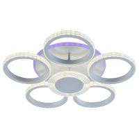 Витринный образец!  <373581> Светодиодная диммируемая люстра с ПДУ Profit Light 5883/5+1 WHT 102W+8W RGB