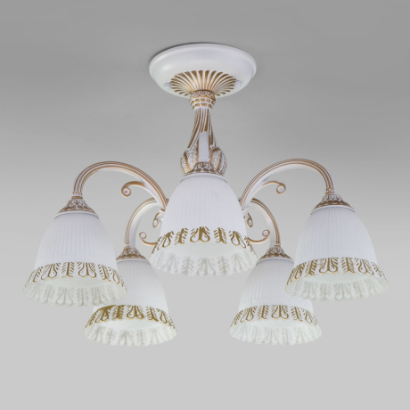 Потолочная люстра Eurosvet Campina 60107/5 белый с золотом a045771 