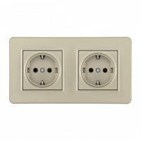 Розетка с заземлением и со шторкой Arte Milano SET16-2 SET16-2-40-1x2 shampan